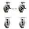 Service Caster 8 Inch Thermoplastic Rubber Caster Brakes/Swivel Locks and 2 Rigid SCC, 2PK SCC-35S820-TPRRF-SLB-BSL-2-R-2 - alternate 1
